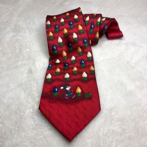 NORDSTROMS J.Z. RICHARDS HANDCRAFTED UNIQUE CHRISTMAS HOLIDAY RED MENS ALL SILK - Picture 1 of 6